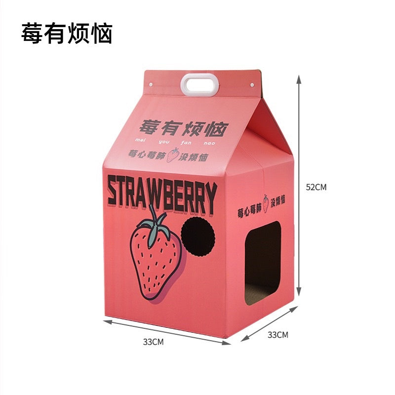 Promotion! Cat juice box scratch board bed house pet toy