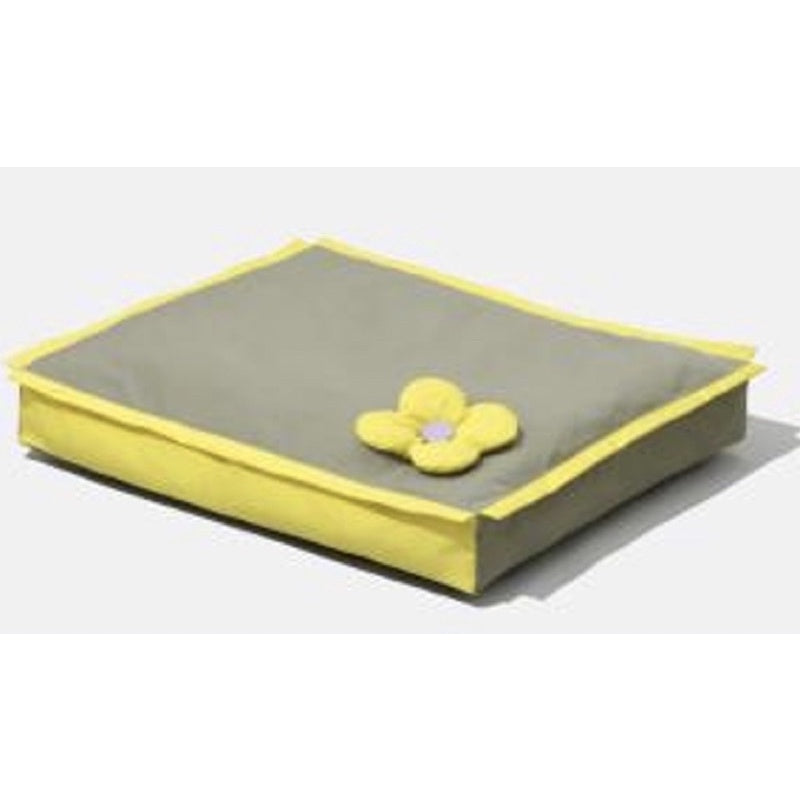 MEWOOFUN Cat Dog Bed Mat with Removable Washable Mat Cover Anti-Slip Bottom Design Dog Bed for Small Dog yellow flower