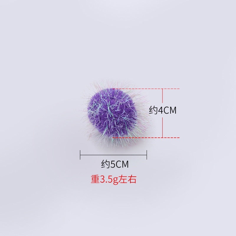 Cat chaser fluffy soft ball 4cm macaron color
