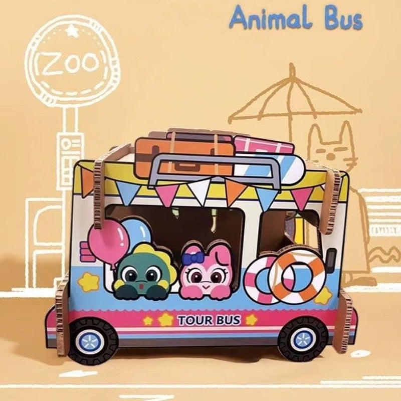 TinyPet deku double deck cat scratch board 🚌 pet house bed zoo bus