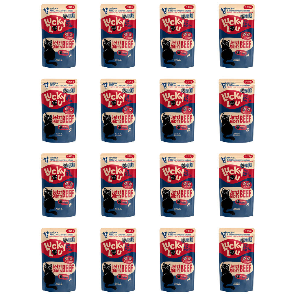 Lucky Lou® Lifestage 16 x 125g Pouches Bundle Deal Cat Completely Food Made in Germany Kitten Senior