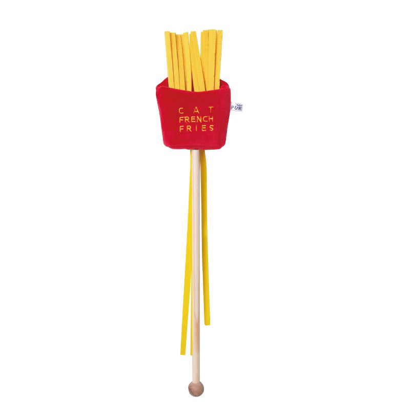 PurLab Food Series Cat Teaser Catnip Wood Handle Stick Wand Chaser Pet Toy