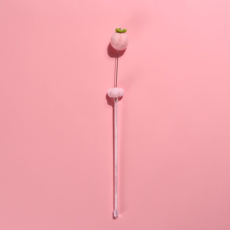 Cat Teaser pet toy Felt interactive toy wand stick with bell 40cm