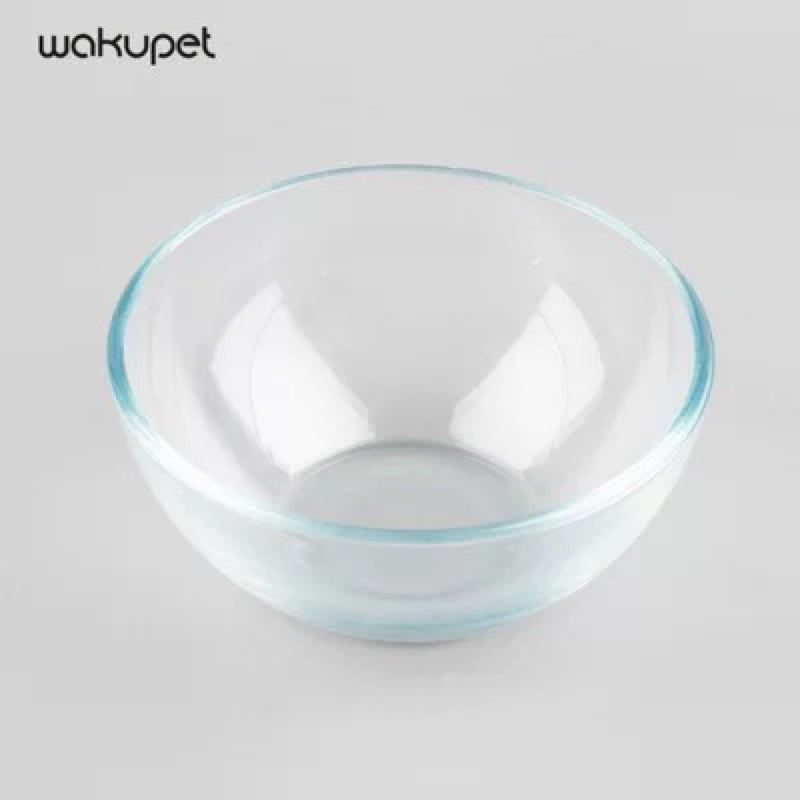 Wakupet Cat Feeding Double Bowls Pet Glass/Ceramic Wooden Rack