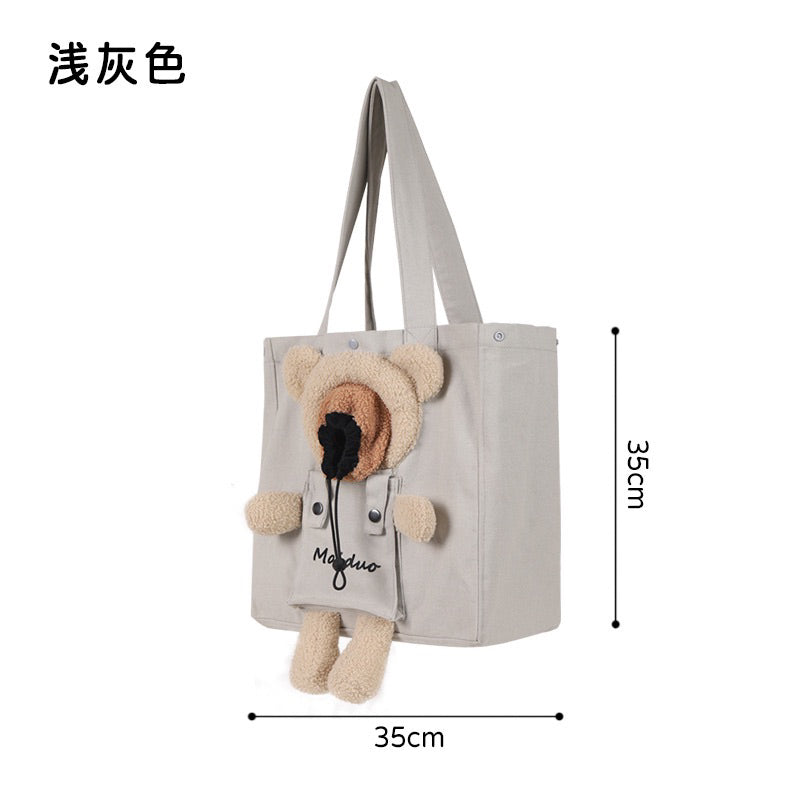 Cat Carrier tote 💼 bag bear teddy pet dog single shoulder travel essentials