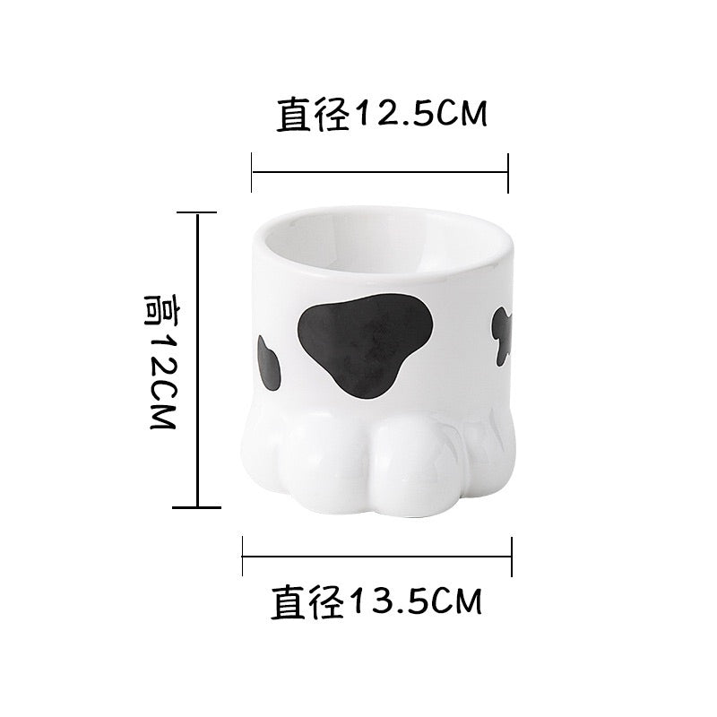 Pet Bowl Cat Dog Feeding Bow Paw High Feeder