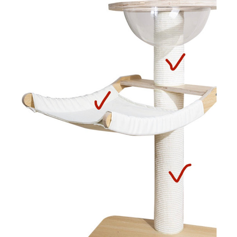 Wakupet cat scratcher tree post with space chamber and hammock
