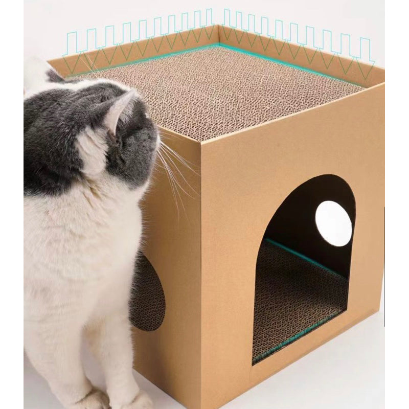Cat Scratcher Scrach board Cubic simple Box 📦 Pet toy double deck house