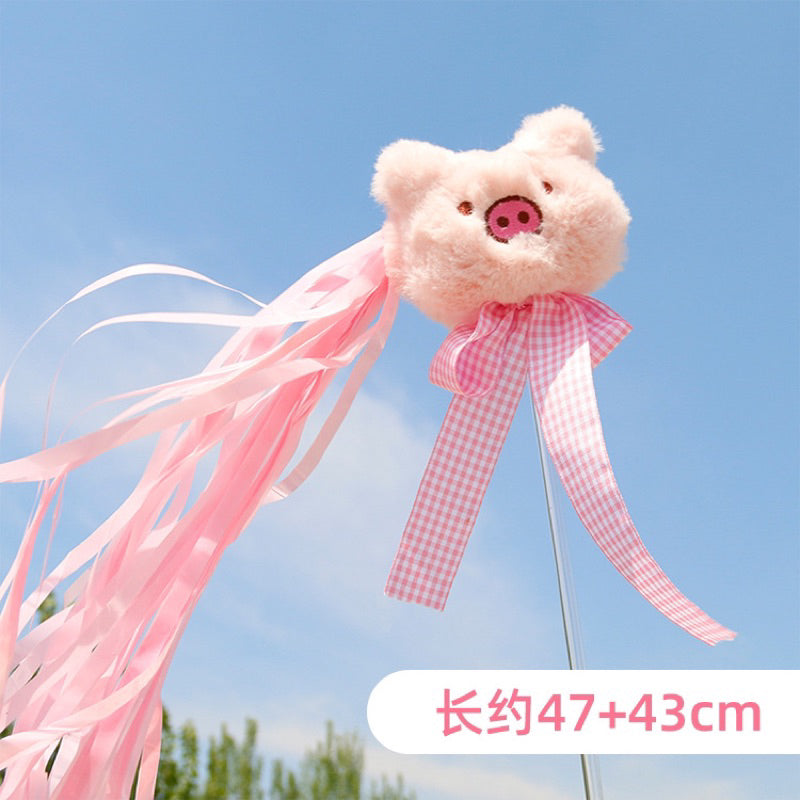 Fluffy Zoo Friend Cat Teaser with Blinking Tassel Pet Toy Chaser Stick