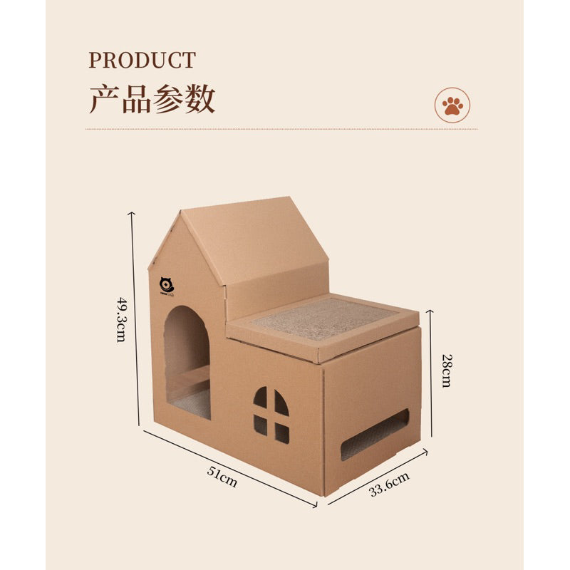 Cat House Villa Scratcher Simple Double Deck Scratch Board