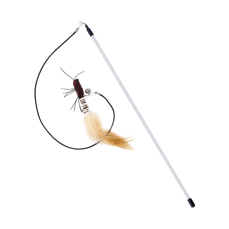 Bug and Elastic Rope Cat Teaser with Bell Wand Stick Chaser