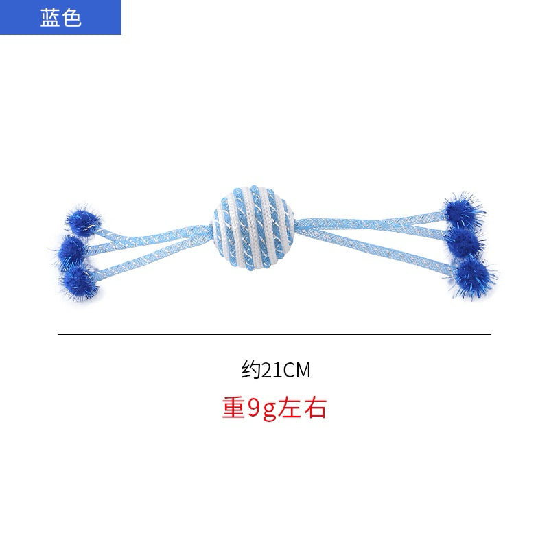 Cat Chaser Ball nylon tube Pet toy Blue Red