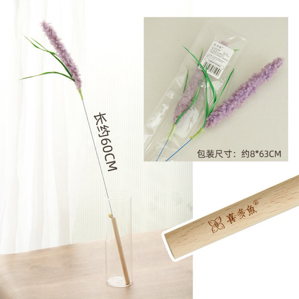 Lavender Cat Teaser Chaser Wand Kitten Toy Stick