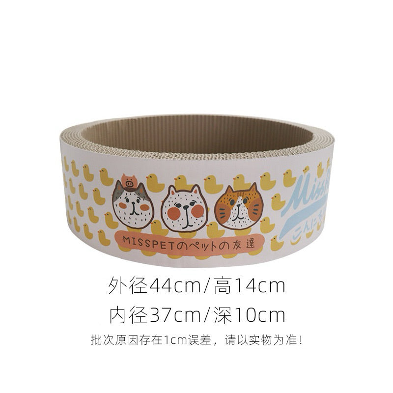 MissPet Cat Scratcher House Bed Kitten Round Scratch Board Large