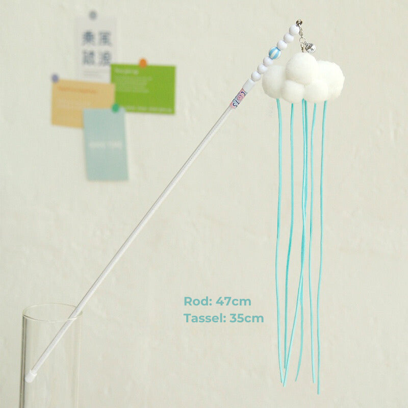 Cat Teaser Soft Cloud ☁️ with Bell Tassel Pet Toy