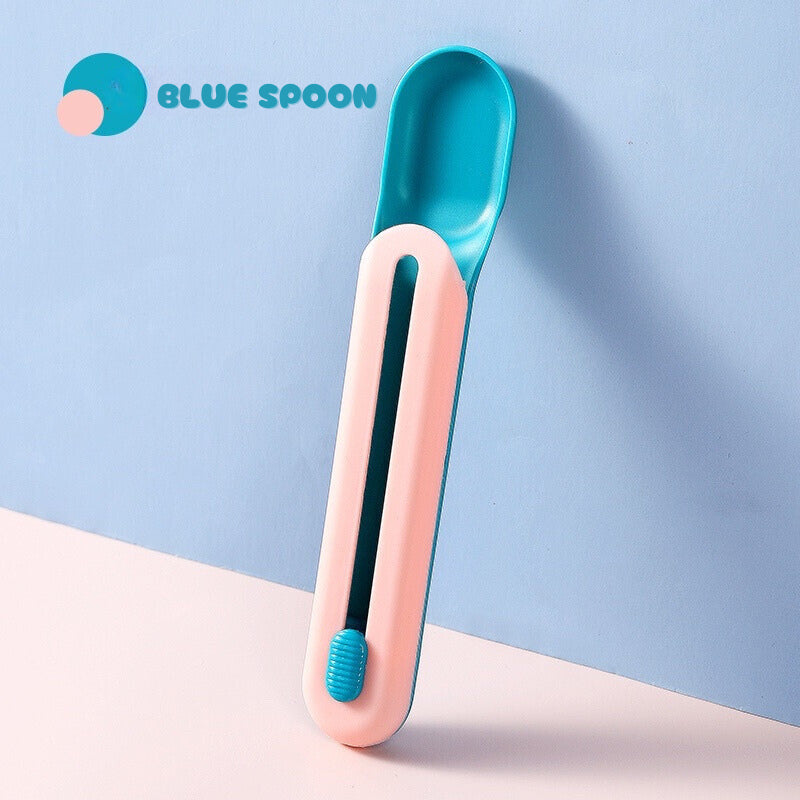 Cat snack feeder spoon meat paste pushing spoon