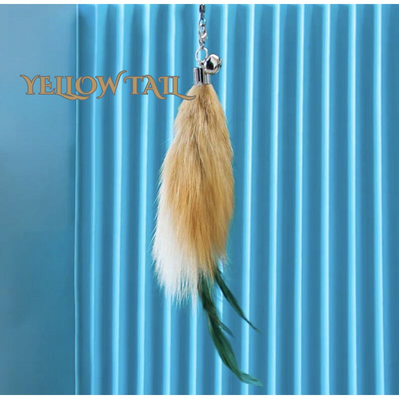Cat teaser with fox 🦊 fur fishing wand pet chaser