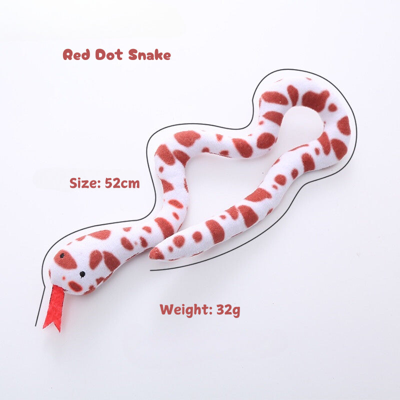 Cat toy snake teaser with catnip