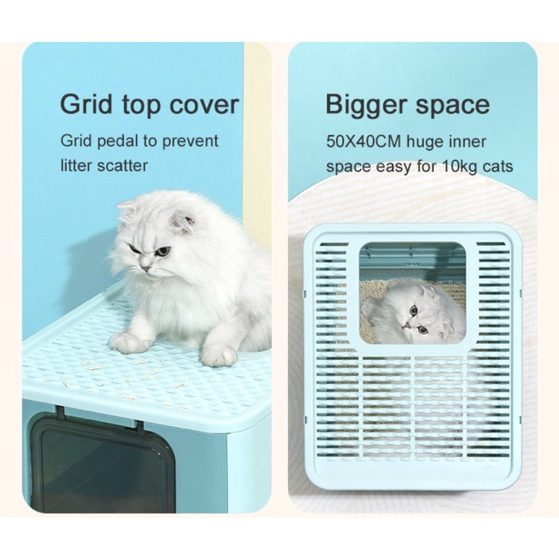 Pakeway foldable Cat Litter Box pet toilet full covered closed box