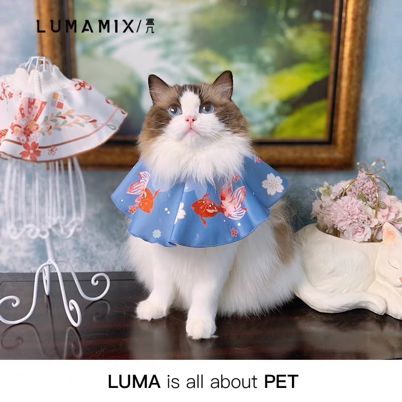 LumaMix brocade E-collar soft cat collar napkin bibs pet cone