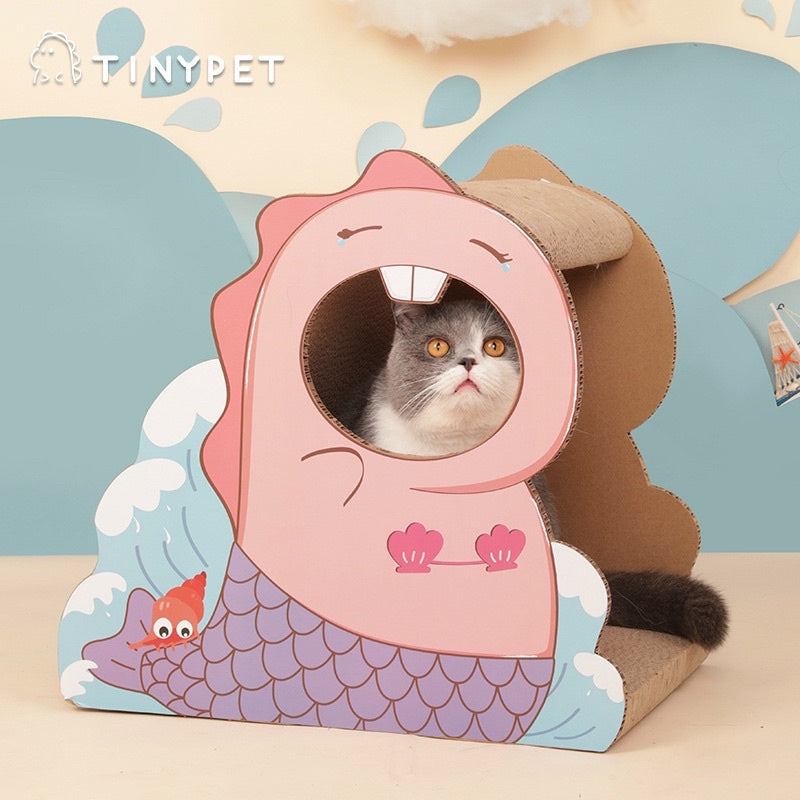 [SG Stock] Tinypet Small Dinosaur Cat schratching board scratch Dino house