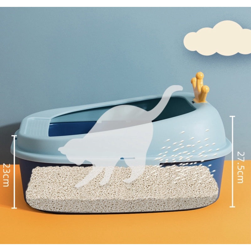 [SG Stock] Cat litter box crown 👑 Large Small size open toilet PP