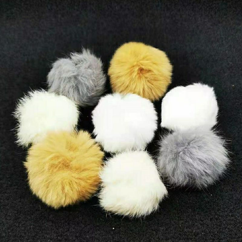 [SG stock] Cat toy Real rabbit fur ball for pet toy dog 5 cm cat teaser