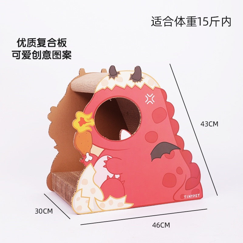 [SG Stock] Tinypet Small Dinosaur Cat schratching board scratch Dino house
