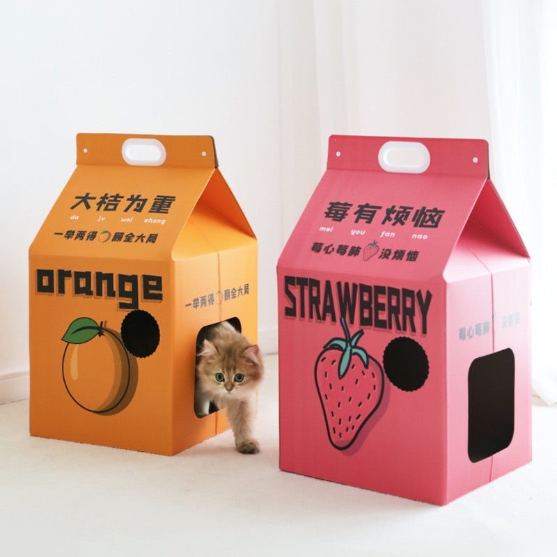 Promotion! Cat juice box scratch board bed house pet toy