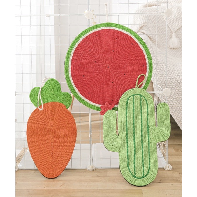[SG stock] Cat scratch board carrot cactus sisal watermelon pet toy