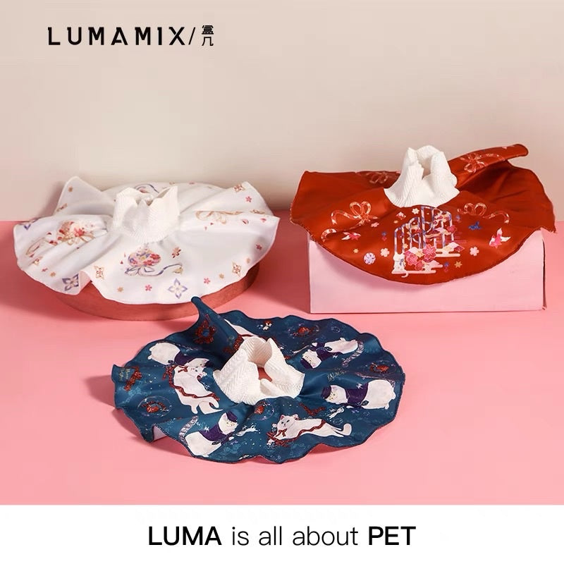 LumaMix brocade E-collar soft cat collar napkin bibs pet cone