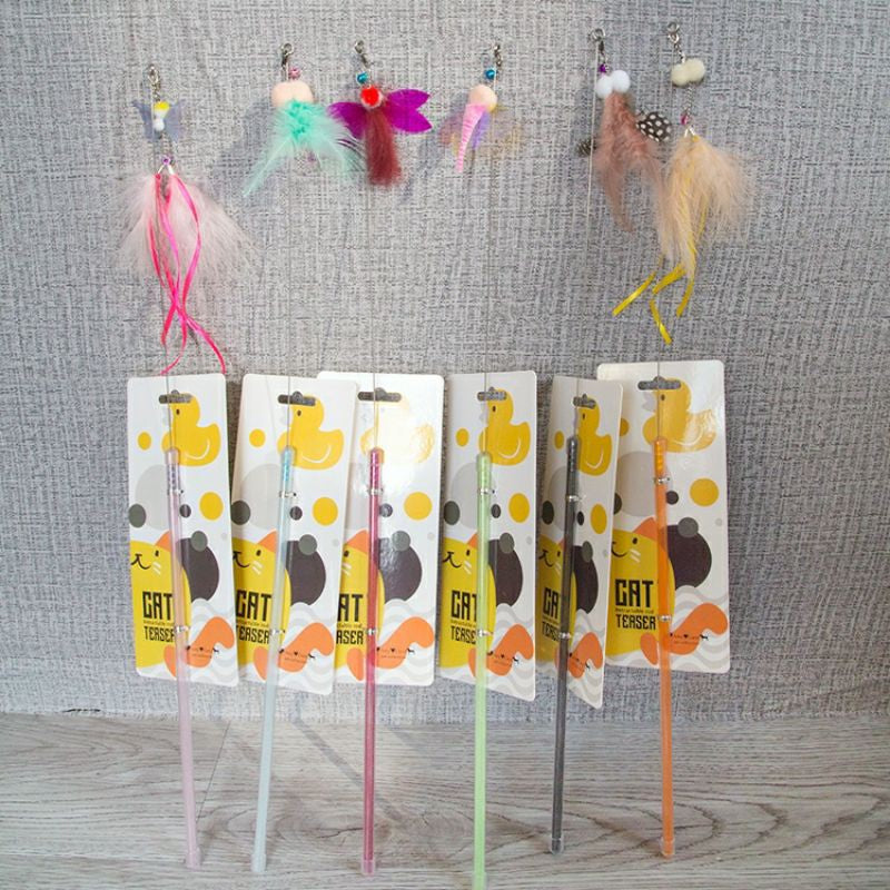 Cat teaser pet toy retractable stick Golden Fish collection