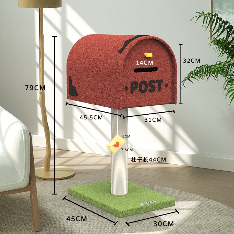 [SG Stock] TinyPet post box mailbox cat scratch tree pole pet house post office