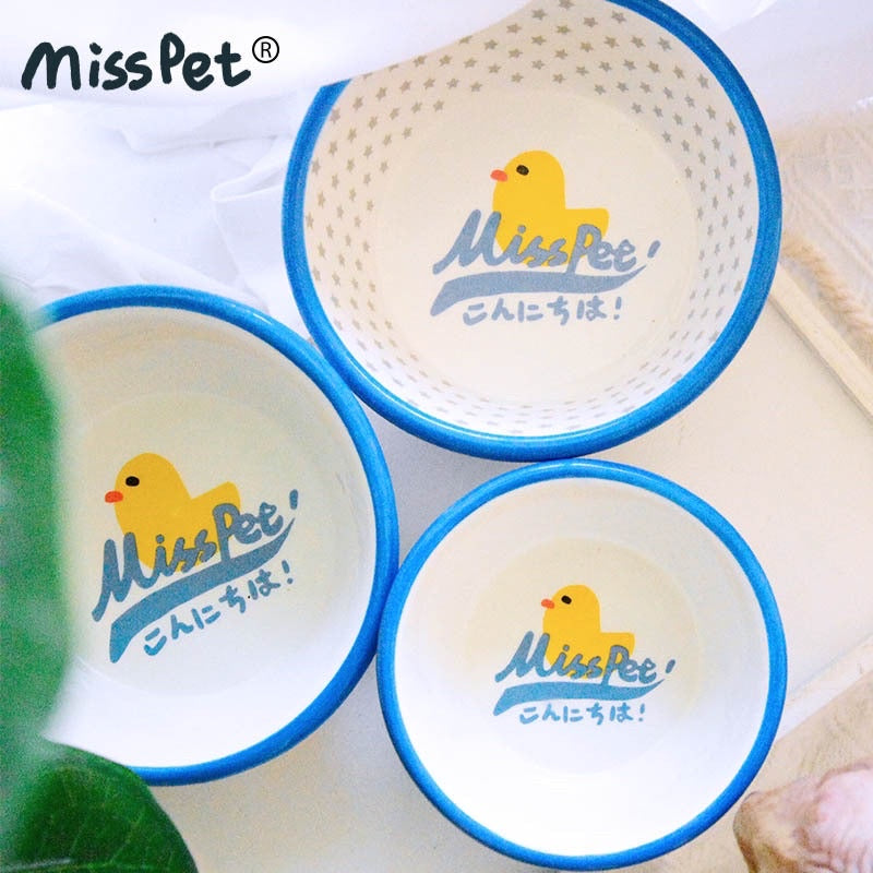 MissPet ceramic pet feeding bowl duck series
