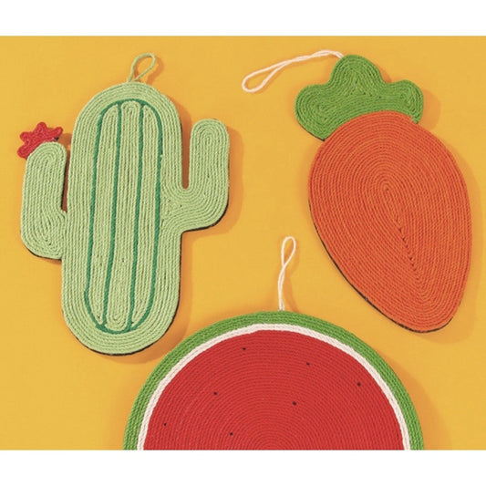 [SG stock] Cat scratch board carrot cactus sisal watermelon pet toy