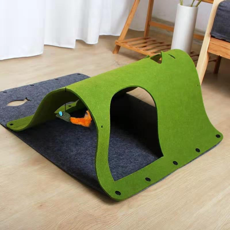 [SG Stock] Cat bed felt tunnel scratch board pet toy