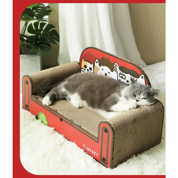 [SG Stock] TinyPet happy family cat scratch sofa board bed pet toy