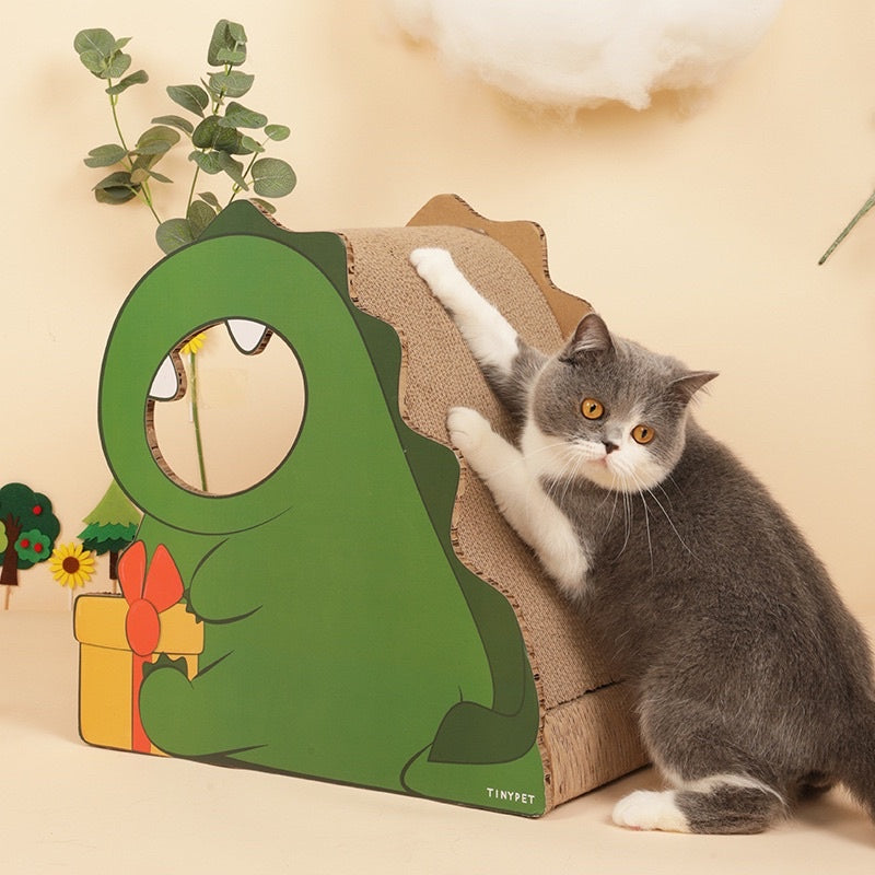 [SG Stock] Tinypet Small Dinosaur Cat schratching board scratch Dino house