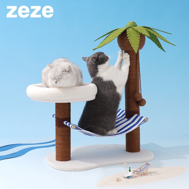 [SG Stock] Zeze coconut palm tree island cat scratch post board bed pole
