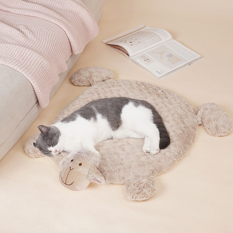 Zeze sheep 🐑 cat sleeping lamb pad bed soft pet dog mat