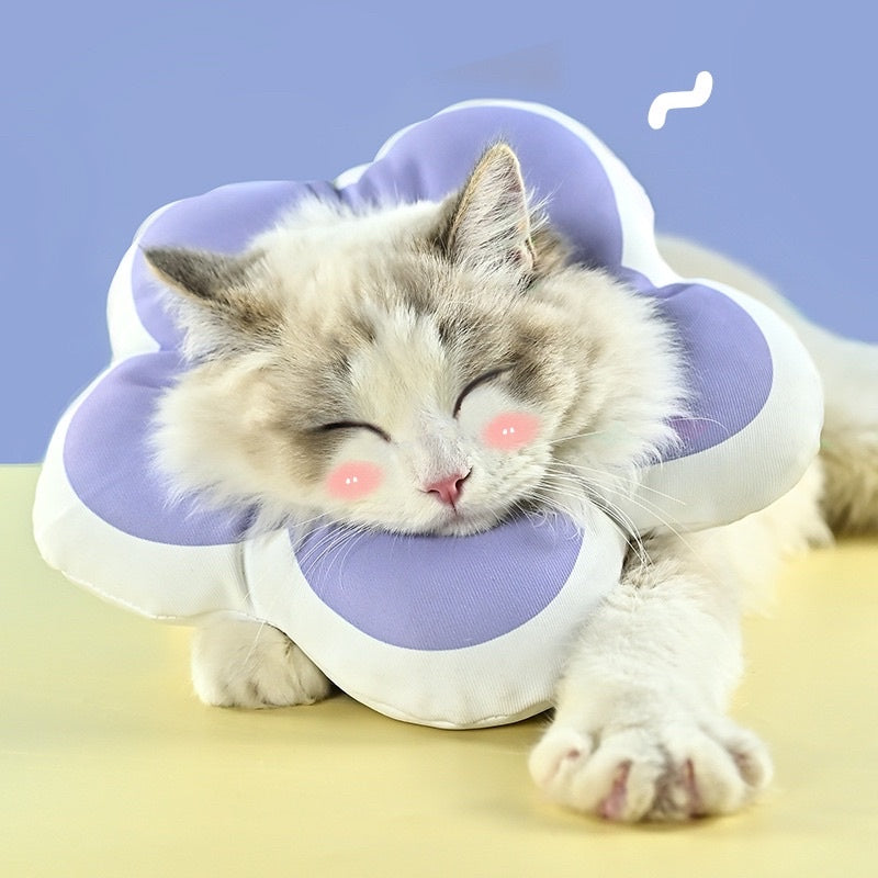 [SG Stock] Pet E collar Elizabeth cone water proof prevent licking surgery healing soft anti bite sunflower 🌻