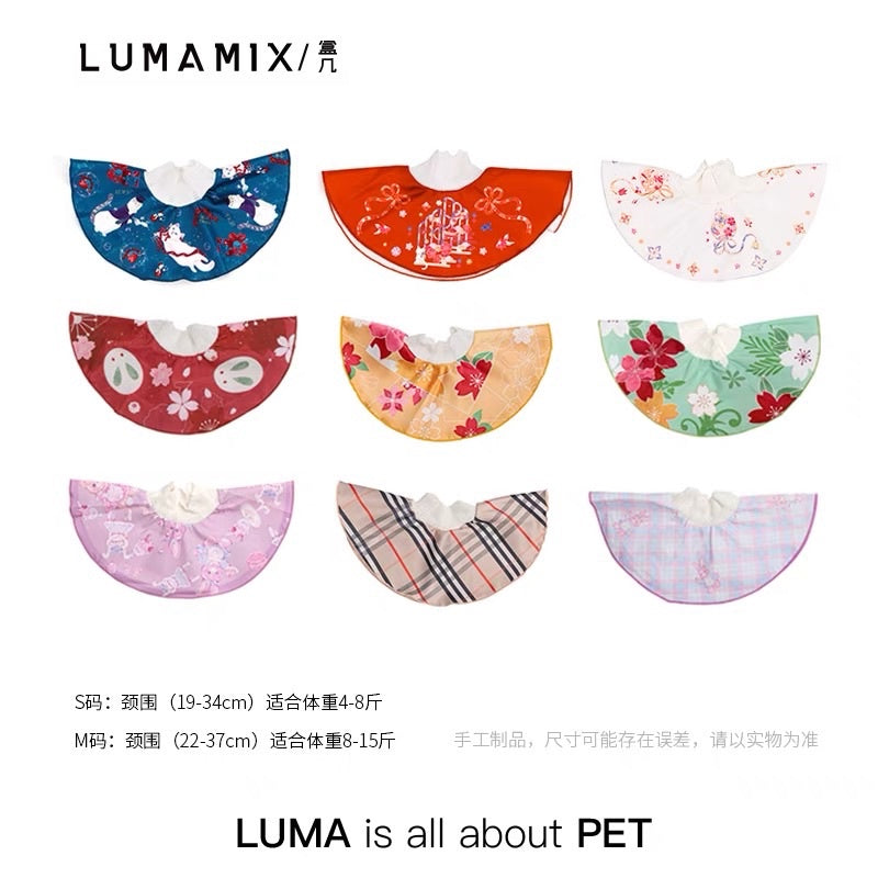 LumaMix brocade E-collar soft cat collar napkin bibs pet cone
