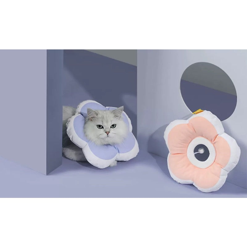 [SG Stock] Pet E collar Elizabeth cone water proof prevent licking surgery healing soft anti bite sunflower 🌻