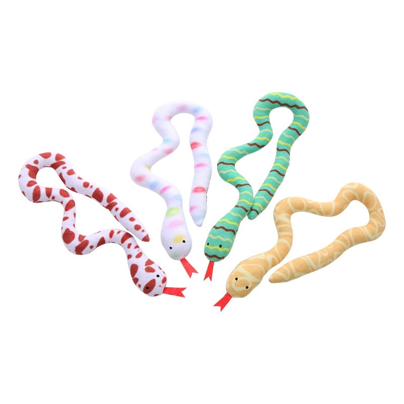 Cat toy snake teaser with catnip
