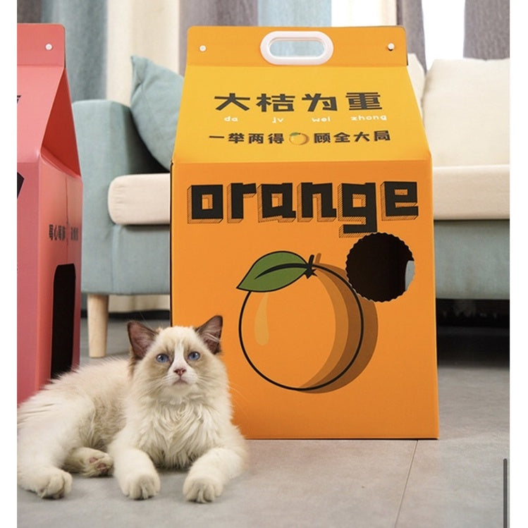 Promotion! Cat juice box scratch board bed house pet toy