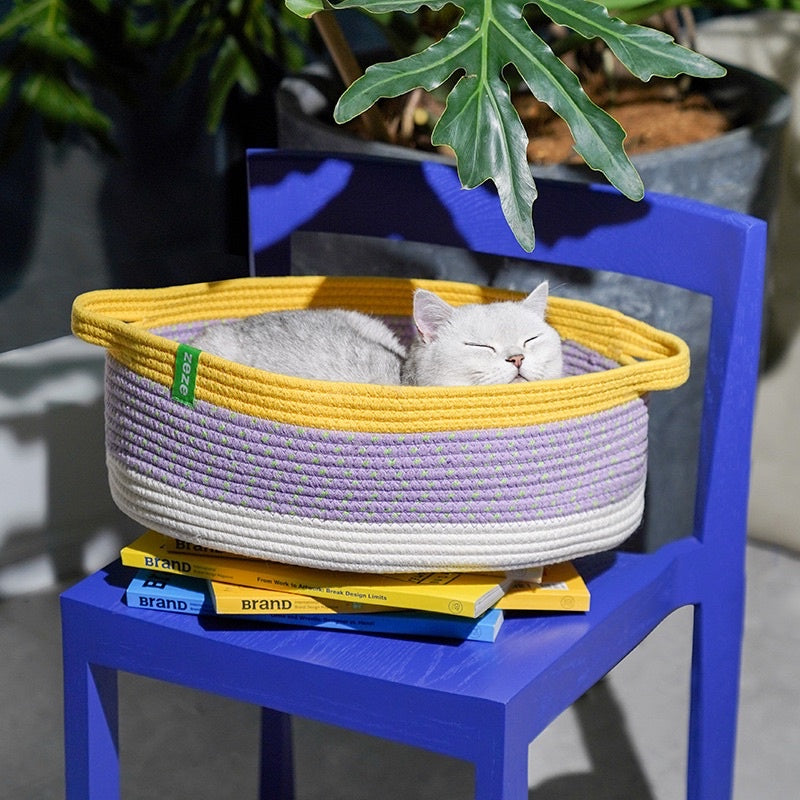 Zeze Cat scratch board cotton round bed knit 🧶 Organization box