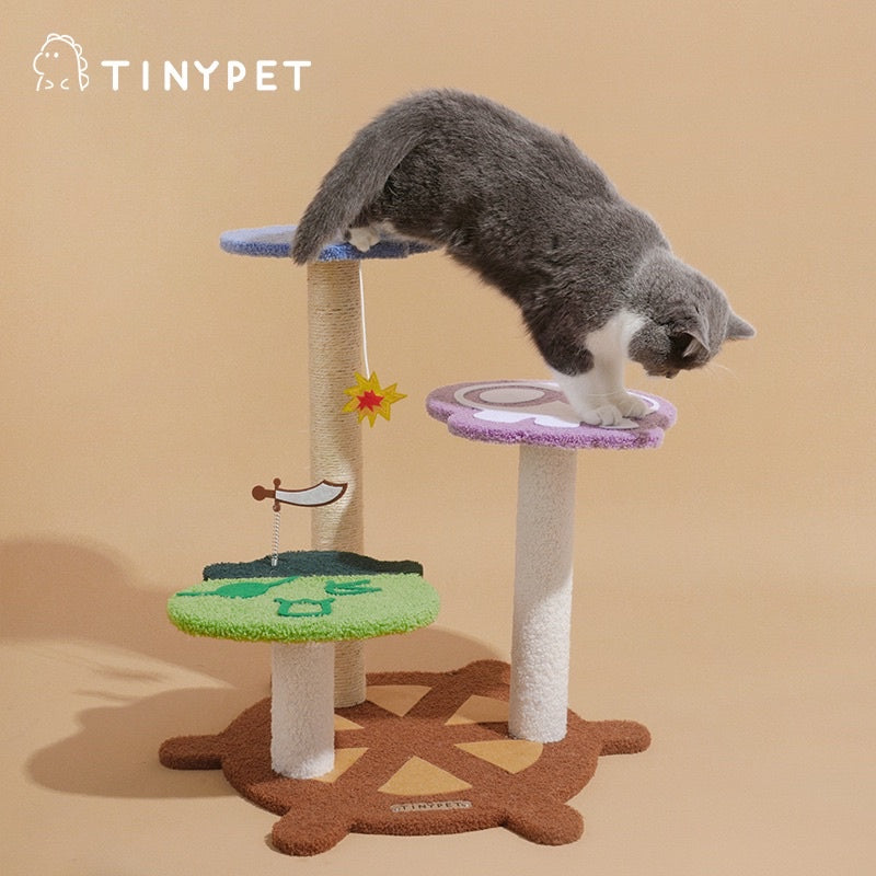 [SG Stock] TinyPet Pirate Cat climbing tree scratch post pole Pet Toy