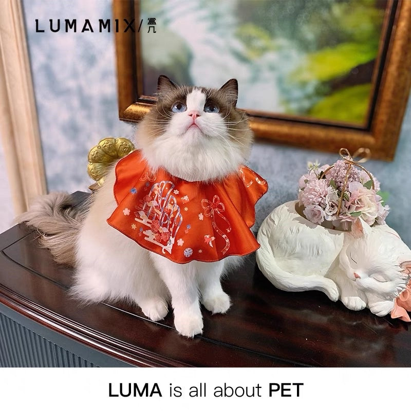 LumaMix brocade E-collar soft cat collar napkin bibs pet cone