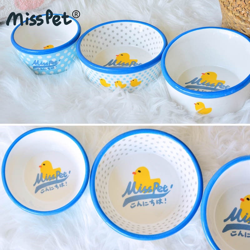 MissPet ceramic pet feeding bowl duck series