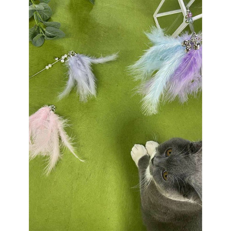 [SG] Cat teaser feather 50cm pet toy with bell